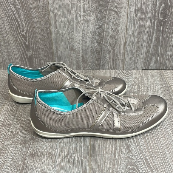 Ecco Bluma Summer Metallic Leather Mesh Lace Up Comfort Shoe Sneaker 10/10.5(41) - Picture 4 of 16